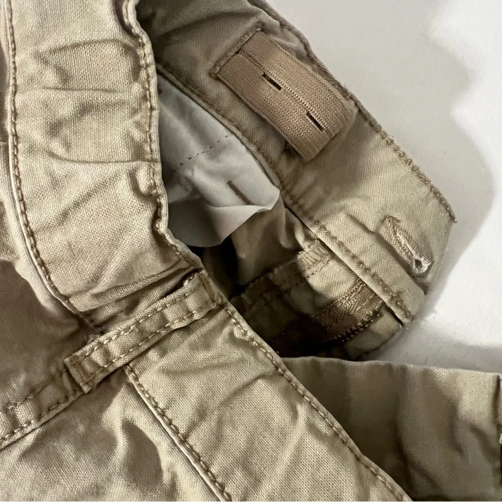 Old Navy Boys Bundle (2) Size 7 Slim Baggy Cargo Pants Beige Olive Adj Waist